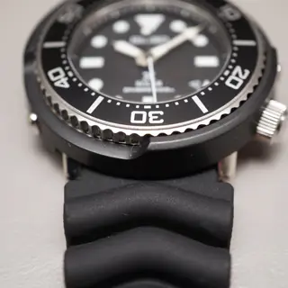 Seiko Prospex SBDN023 V147 Lowercase Limited Black Dial Tuna Solar Quartz Watch - $195