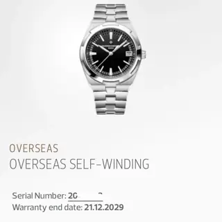 Vacheron Constantin Overseas Black Dial 4500V Full Set Under Warranty until 2029!