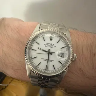 2005 Rolex Datejust 16234 | White Stick Dial with Roman Minute Track