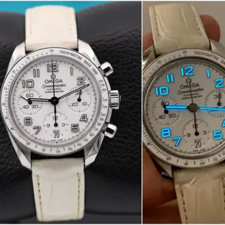 Omega Speedmaster. White Ceramic. Strong Lume. Automatic.