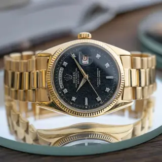 1956 Rolex President Solid Gold 6611 - Black Diamond dial
