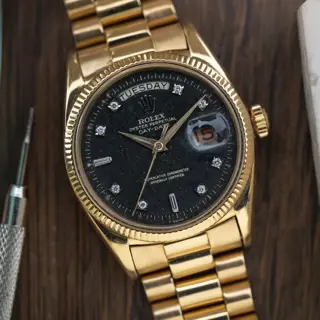 1956 Rolex President Solid Gold 6611 - Black Diamond dial