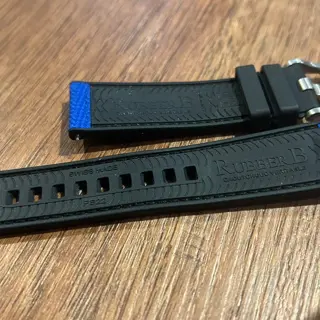 Rubber B strap, SwimSkin, 21/22 blue, Swiss Made — $125 Shipped