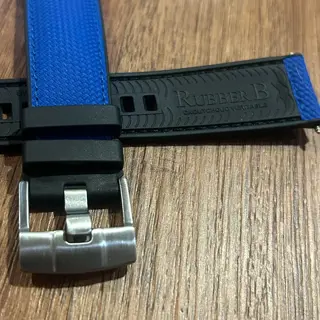 Rubber B strap, SwimSkin, 21/22 blue, Swiss Made — $125 Shipped