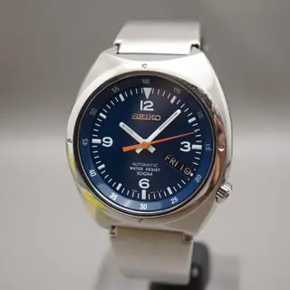 Seiko S-Wave SKX259 7S26 Blue Dial Automatic Watch Rare Original Bracelet READ - $220