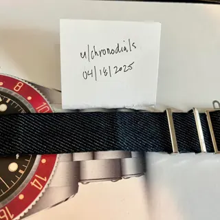 22mm Authentic Tudor NATO Strap - Blue Denim