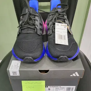 Men's Adidas Ultraboost 22 (Core Black/Lucid Blue) | Size 9; Brand New | $95 shipped