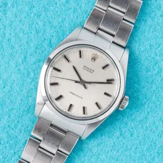 1971 Rolex Oyster Precision 6426 Silver Linen Dial with Onyx Markers and Hands