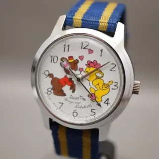 Vintage Seiko Tomony 5000-8000 Disney Bongo Lulubelle Handwound Mechanical Watch - $130