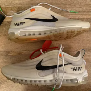 Off-White Grim Reaper (sz 11.5), Off-White AM97 (sz 11.5), and AJ1 x Lance Mountain (sz 12)