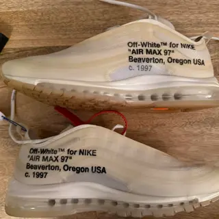Off-White Grim Reaper (sz 11.5), Off-White AM97 (sz 11.5), and AJ1 x Lance Mountain (sz 12)