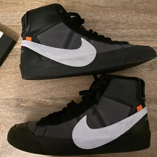Off-White Grim Reaper (sz 11.5), Off-White AM97 (sz 11.5), and AJ1 x Lance Mountain (sz 12)