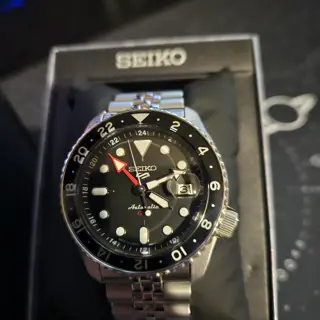Seiko SSK001 GMT Grey & Black Bezel | Full Kit