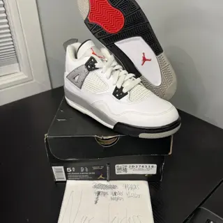 jordan 4 white cement Sz 5.5y 2016 DS $250