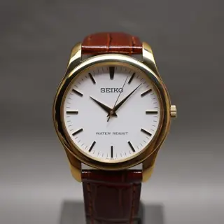 Seiko Spirit SCXP032 7N01 Gold Tone White Dial Quartz Watch - $85