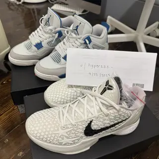 Size 8.5 Kobe 6 Sail All- Star, Jordan Military Blue 4