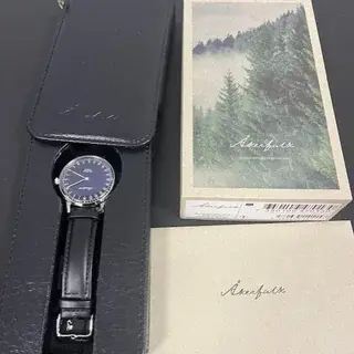 Akerfalk 24 Hour.   First Season.      Silver Black with Black Leather Strap