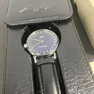 Akerfalk 24 Hour.   First Season.      Silver Black with Black Leather Strap