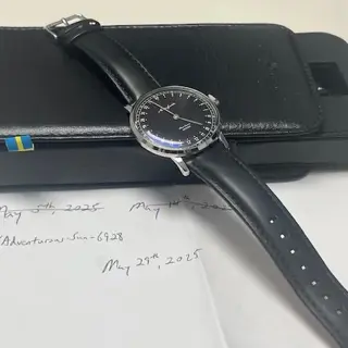 Akerfalk 24 Hour.   First Season.      Silver Black with Black Leather Strap