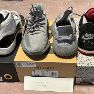 Jordan 4 Bred, Jordan 11 gratitude and Yeezy boost 350 v2 steel grey