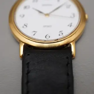 Seiko Spirit 5E21-6000 Gold Tone White Dial Quartz Watch - $70