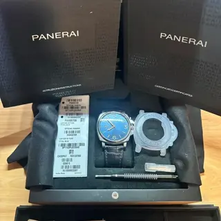 Panerai Luminor Due 42mm PAM00728 Blue Dial Titanium - Full Set + Horus - $5200