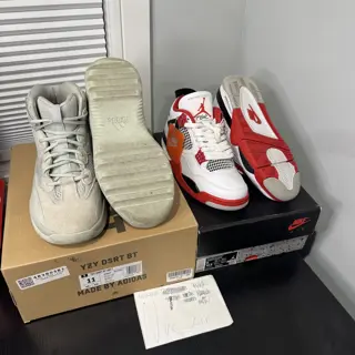 yzy boot salt Sz 11 U og all $200 j4 fire red 2020 Sz 9 U og all $160