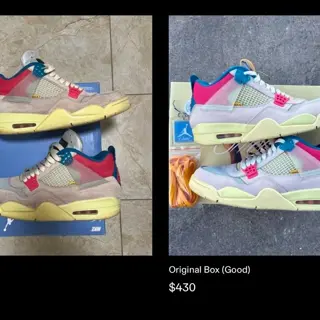 Jordan 4 Union guava ice Sz 10.5 worn $285 price reduction