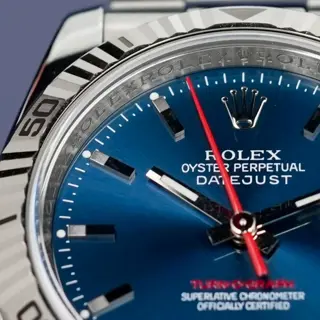 2004 Rolex Datejust Turn-o-Graph Blue Dial 116264 with Papers