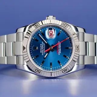 2004 Rolex Datejust Turn-o-Graph Blue Dial 116264 with Papers