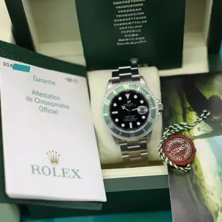 2005 Rolex Submariner Ref. 16610LV Kermit | NOS | Stickers | Box and Papers
