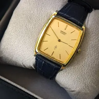 1988's Vintage Seiko Linen Dial Tank watch with Gold Plated Case | 7820-5270 | price 190$