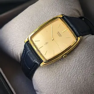 1988's Vintage Seiko Linen Dial Tank watch with Gold Plated Case | 7820-5270 | price 190$