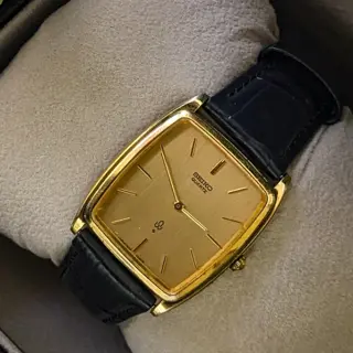 1988's Vintage Seiko Linen Dial Tank watch with Gold Plated Case | 7820-5270 | price 190$