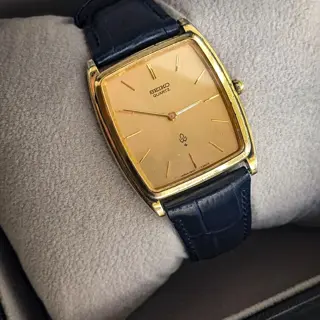1988's Vintage Seiko Linen Dial Tank watch with Gold Plated Case | 7820-5270 | price 190$