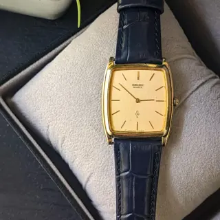 1988's Vintage Seiko Linen Dial Tank watch with Gold Plated Case | 7820-5270 | price 190$