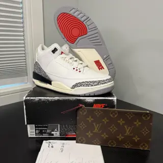 Jordan 3 re imagined Sz 8.5 DS og all $270 LV monogram pochette 8x4 DS $125