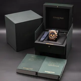 Audemars Piguet Royal Oak Chronograph Rose Gold 41mm AP 26331OR Blue Dial Full Set