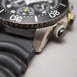 Seiko Prospex SSC021P1 V175 Black Yellow Divers 200M Solar Quartz Watch - $225