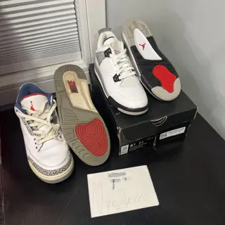 j4 white cement 2016 Sz 5.5y DS $250 j3 true blue Sz 9 worn $50