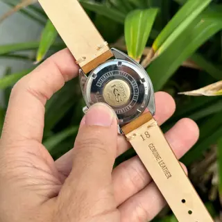 1970 King Seiko 4502-7010 Hi-Beat 36000, linen dial, cushion case