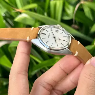 1970 King Seiko 4502-7010 Hi-Beat 36000, linen dial, cushion case