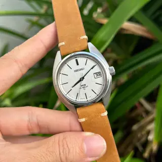 1970 King Seiko 4502-7010 Hi-Beat 36000, linen dial, cushion case