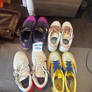 Nike Kobe10 Elite Draft Pick, SZ 12 Used [$300]; Nike Dunk Low Premium Fossil Rose, SZ 11.5Used [$110] Nike Travis Scott, AJ1 Canary SZ 13 Women/11.5 MensUsed [$250] Nike Kobe 11 Elite, Low USA SZ 12 Used [$300]