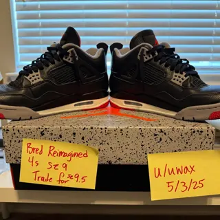 Jordan 4 Bred Reimagined SZ 9 for SZ 9.5